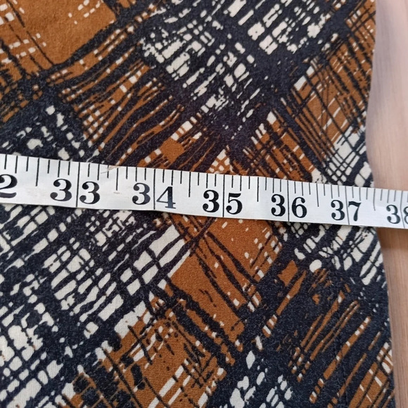 J. McLaughlin Catalyst Black Brown Tan Mod Plaid Ponte Sheath Dress Large - Picture 9 of 9
